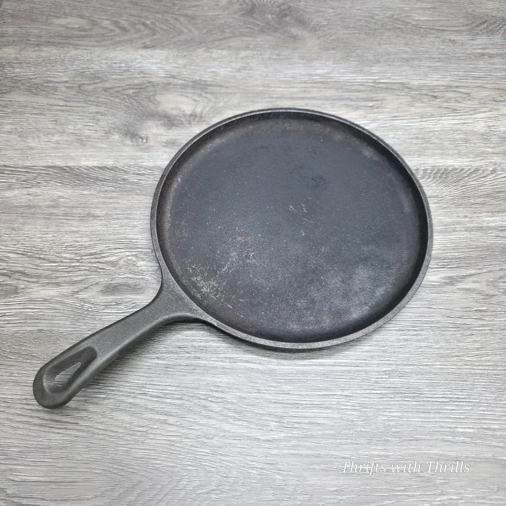 Vintage‎ LODGE Cast Iron Griddle Skillet - 90G 10-1/2